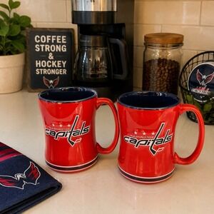 Pair 2011 Washington Capitals Boelter Brands 14oz Mugs Sports Fan Ware